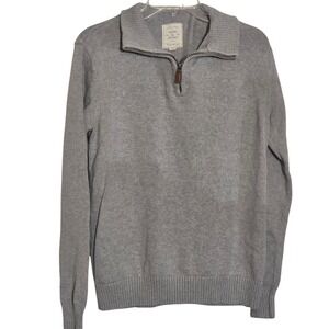 Hope & Henry 1/4 Zip Sweater Burgundy 100% Organic Cotton Medium Preppy Posh